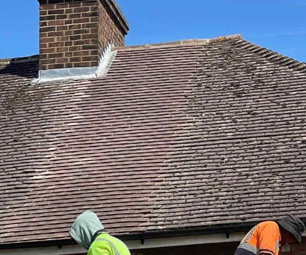 This is a photo of a roof which has just been repaired. Works carried out by JYT Roofing Hitchin